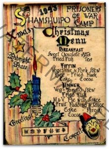 1943 - Christmas menu for the PoWs in Shamshuipo