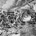 Sailors on the Rurik when it was hit by the Japanese