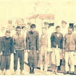 Captured pirates on board an RN ship 1930s