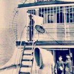 A cage fitted around a wheelhouse on one of the ships