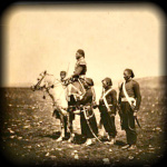 Ismail Pacha on horseback with Turkish officers
