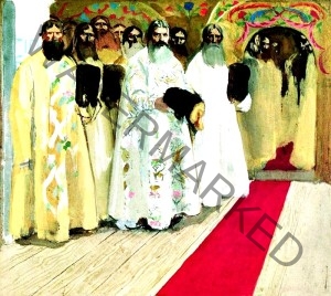 1910 - "Tsar's Entry Awaited" by Andrei Ryabushkin